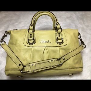 Coach Ashley Leather Yellow Satchel